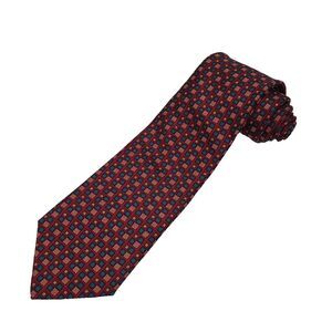 Vintage Givenchy Monsieur Jacquard Silk Tie Mens Red Foulard Squares Made in USA